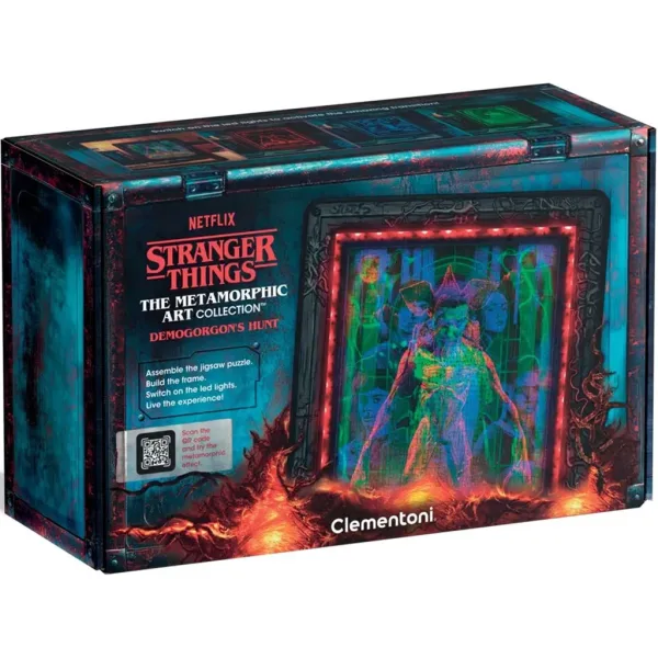 Stranger Things: Caccia al Demogorgone puzzle da 520 pezzi con cornice e illuminazione LED RGB - Clementoni immagine 1