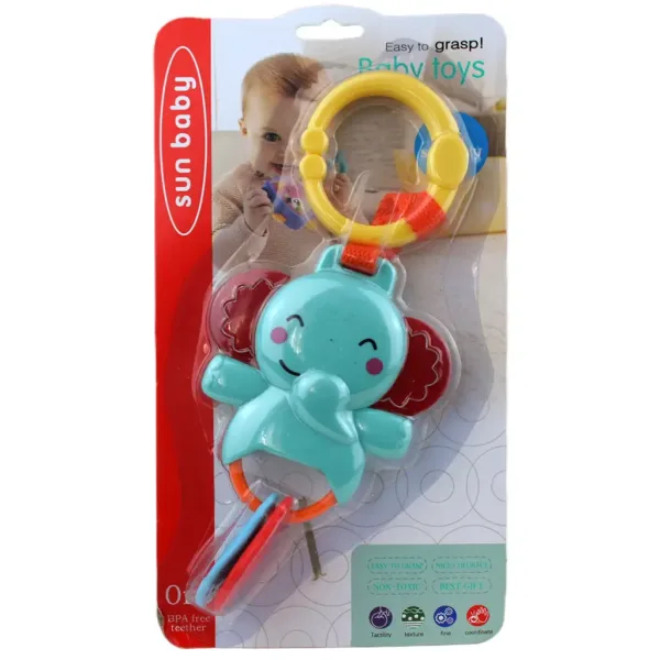 Sun Baby: Elefante allegro sonaglio e massaggiagengive per bambini senza BPA immagine 4