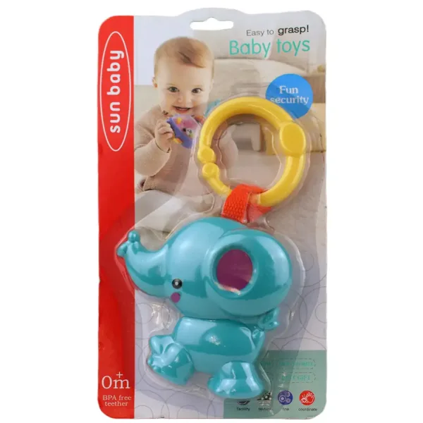 Sun Baby: Elefante blu allegro sonaglio per bambini senza BPA immagine 4