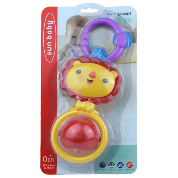 Sun Baby: Leone allegro sonaglio per bambini senza BPA con sfera rotante immagine 3