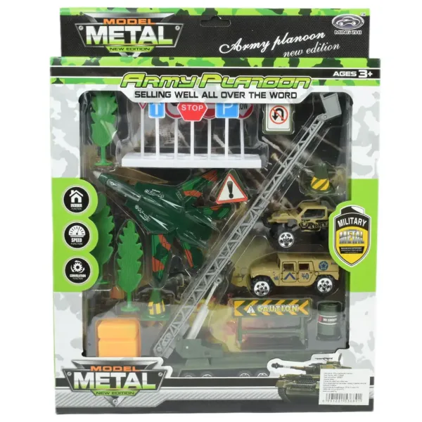 Super Army: Set di giochi militari con veicoli in metallo e aereo a retrocarica in due varianti immagine 12