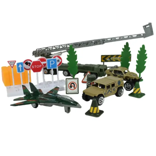 Super Army: Set di giochi militari con veicoli in metallo e aereo a retrocarica in due varianti immagine 2