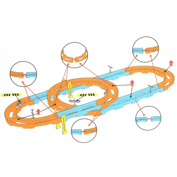 Super Track set da 24 pezzi con spirale e auto a retrocarica 1/64 immagine 3