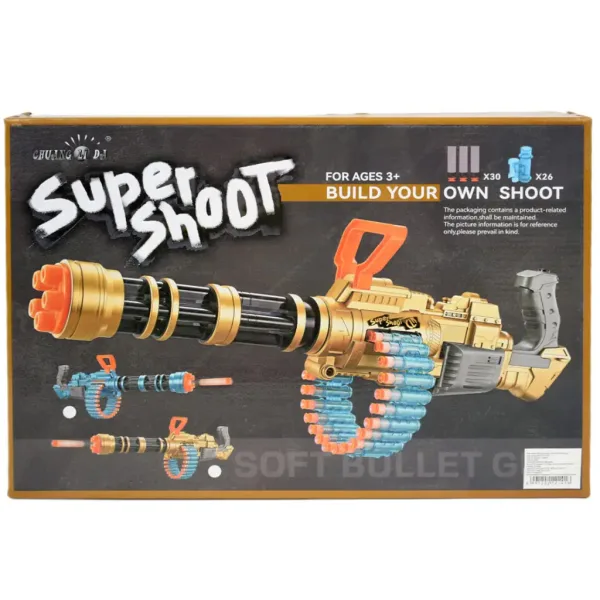 SuperShoot: Mitragliatrice elettronica gigante spara-spugne con proiettili e batteria 70cm immagine 11