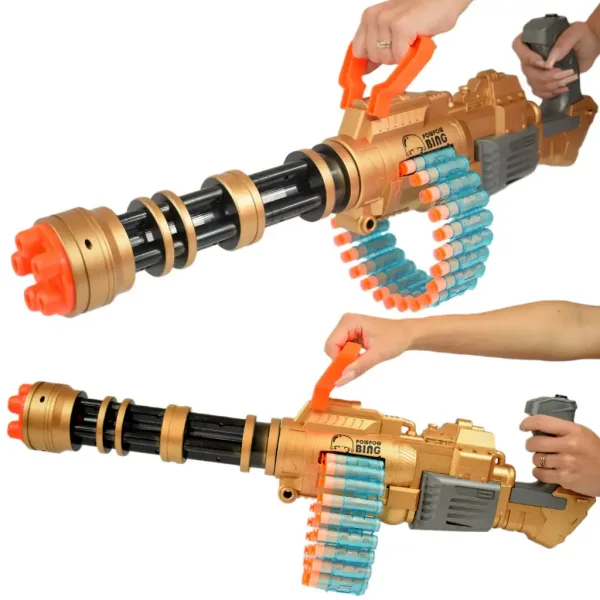 SuperShoot: Mitragliatrice elettronica gigante spara-spugne con proiettili e batteria 70cm immagine 9