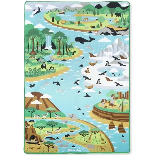 Tappeto da gioco Habitat degli animali con figure di animali 200x150cm - Melissa & Doug immagine 2