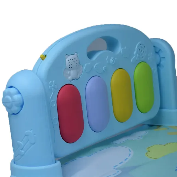 Tappeto da gioco blu con leone e pianoforte per bambini 64x78cm immagine 4