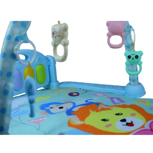 Tappeto da gioco blu con leone e pianoforte per bambini 64x78cm immagine 5