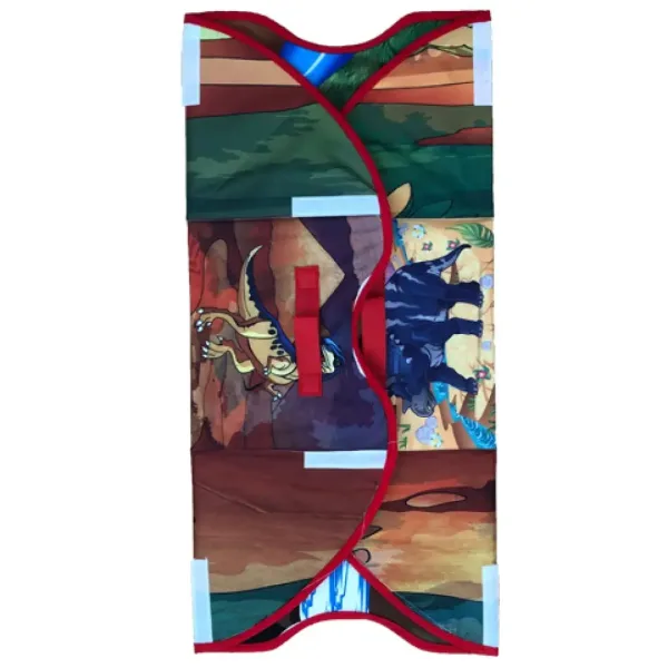 Tappeto da gioco e scatola di immagazzinaggio 2 in 1 con dinosauri immagine 3