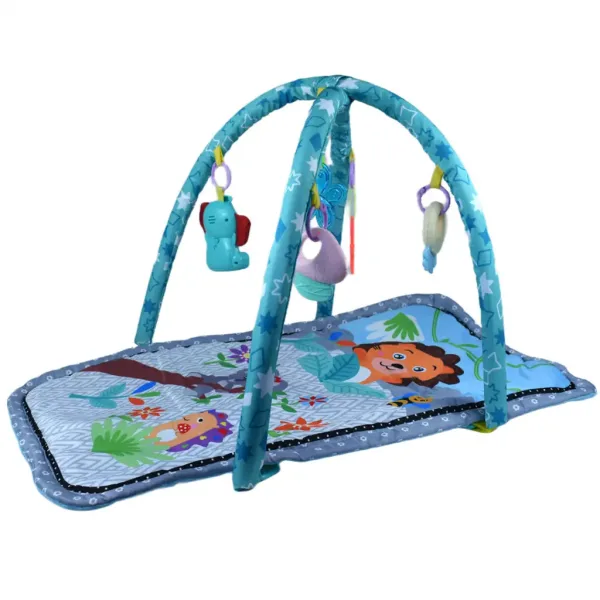 Tappeto per bambini con animali allegri, con mordicchiatore e musica, 77x43 cm immagine 2