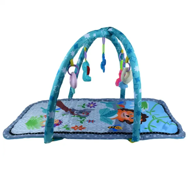 Tappeto per bambini con animali allegri, con mordicchiatore e musica, 77x43 cm immagine 3