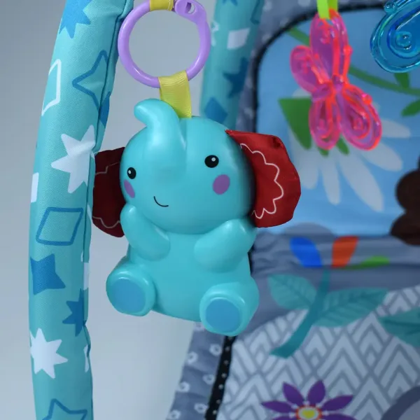 Tappeto per bambini con animali allegri, con mordicchiatore e musica, 77x43 cm immagine 4