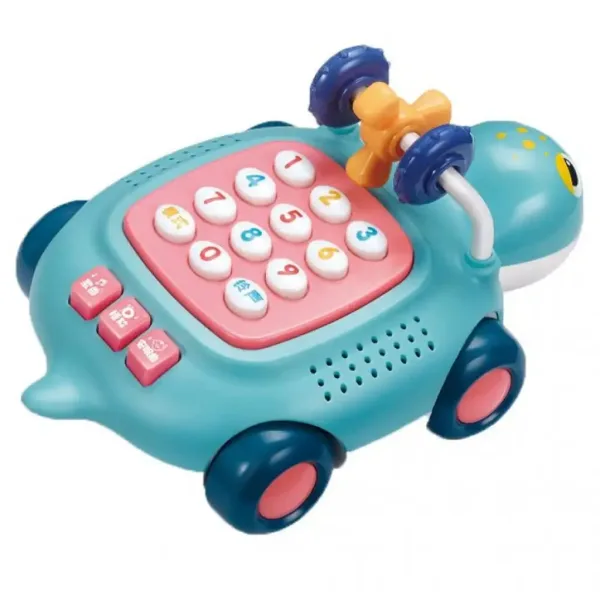 Telefono per bambini a forma di tartaruga musicale e luminosa, disponibile in due varianti, 20 cm immagine 3