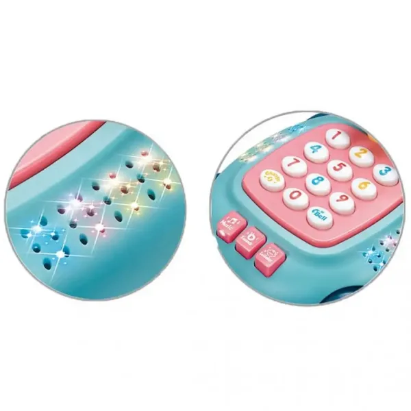 Telefono per bambini a forma di tartaruga musicale e luminosa, disponibile in due varianti, 20 cm immagine 4