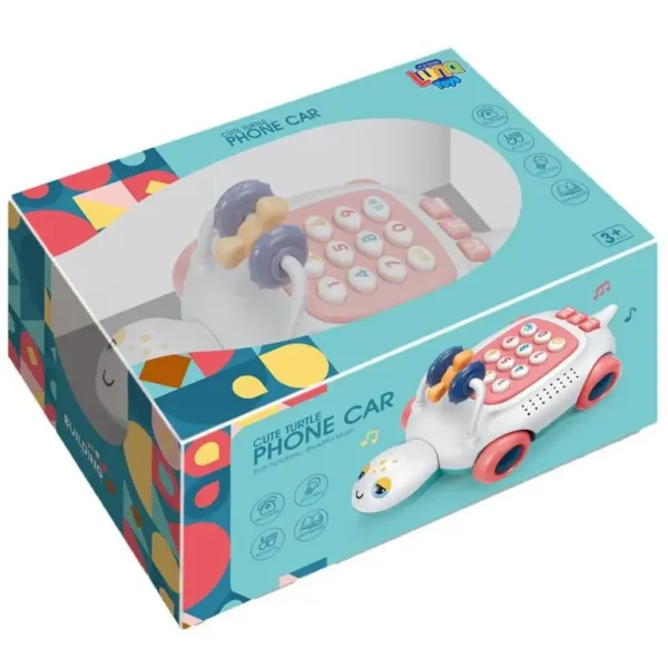 Telefono per bambini a forma di tartaruga musicale e luminosa, disponibile in due varianti, 20 cm immagine 5