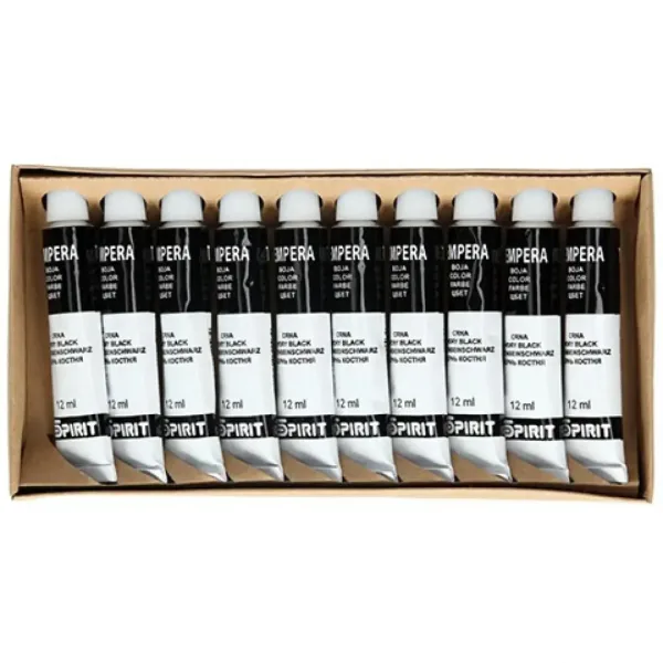 Tempera in tubetto colore nero 12ml 1 pezzo immagine 1
