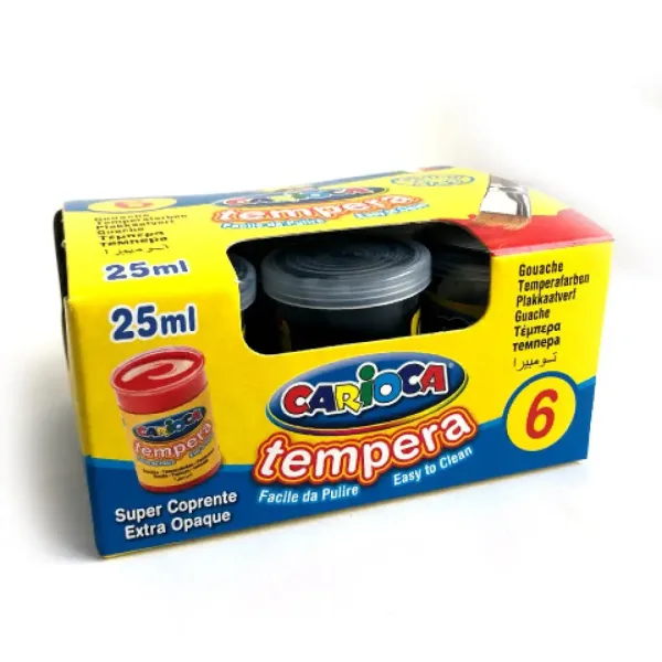 Tempera nera in barattolo 6x35 gr - Carioca immagine 2