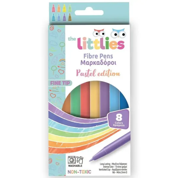 The Littles: Set di 8 pennarelli a punta fine in colori pastello immagine 1