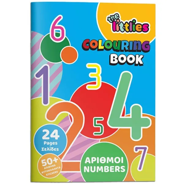 The Littlies: Numeri da colorare 24 pagine con 50 adesivi A4 immagine 1