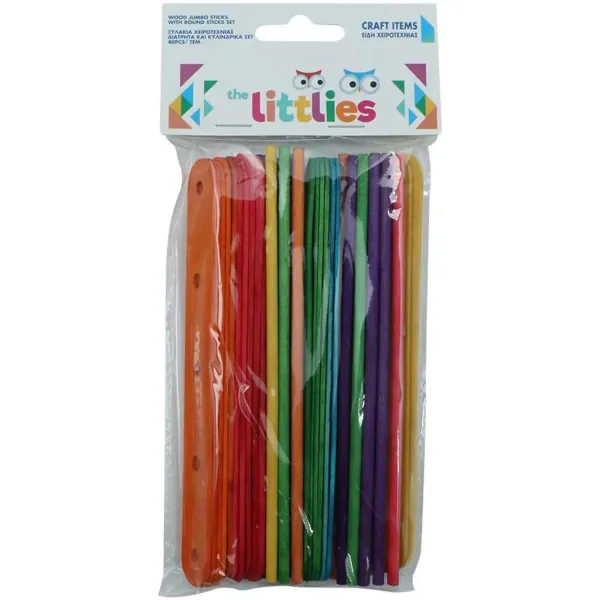 The Littlies: Set di 40 bastoncini creativi colorati in legno immagine 1
