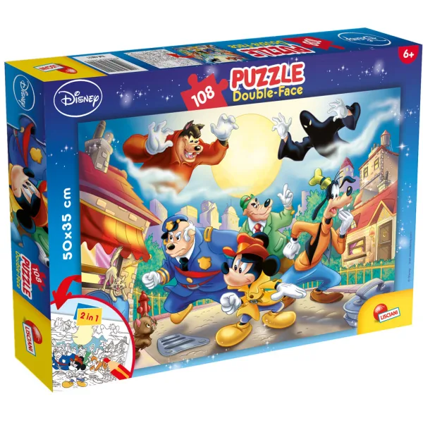 Topo Gigio - Il detective 2 in 1 puzzle e colorabile da 108 pezzi 50x35 cm - Lisciani immagine 1