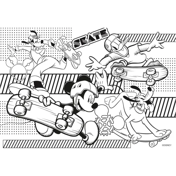 Topolino 2 in 1 puzzle da 60 pezzi e album da colorare 50x35 cm - Lisciani immagine 3