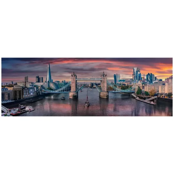Tramonto sul Tamigi HQC puzzle panoramico da 1000 pezzi con poster - Clementoni immagine 2