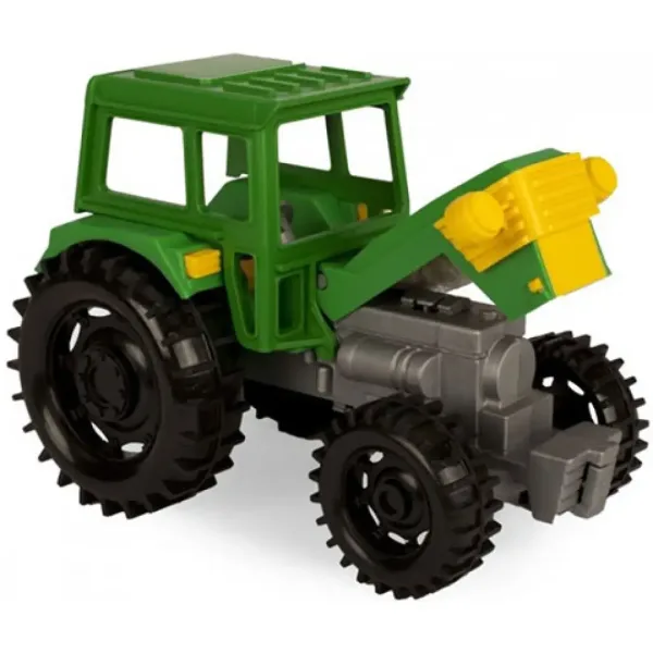 Trattore verde con rimorchio per cavalli 38cm - Wader immagine 3