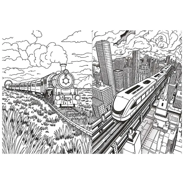 Treni e aerei libro da colorare - Trefl immagine 2