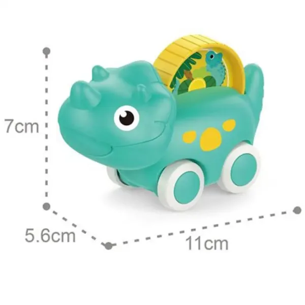 Triceratopo dinosauro veicolo per bambini 11 cm immagine 2