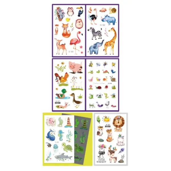 TyToo: Set di adesivi per tatuaggi di animali da 69 pezzi immagine 2