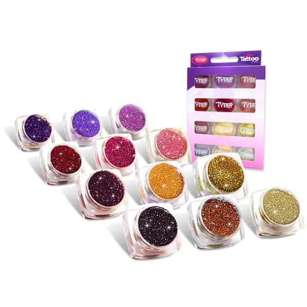 TyToo: Set di glitter in polvere, tonalità calde, 12 x 2,5 ml immagine 2