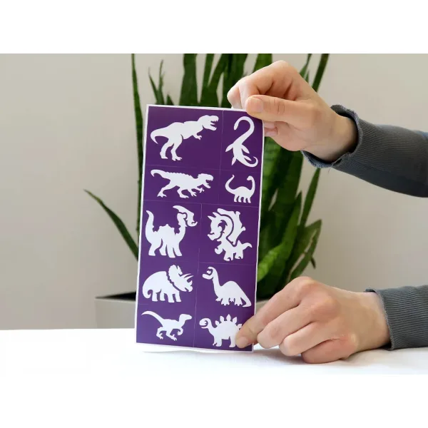 TyToo: Set di stencil per tatuaggi glitter dinosauri, 21 pezzi immagine 4