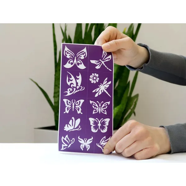TyToo: Set di stencil per tatuaggi glitterati a forma di farfalla, 23 pezzi immagine 5