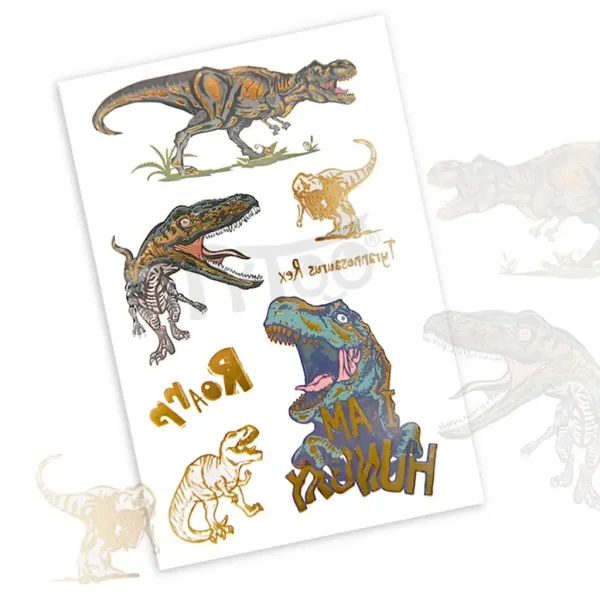TyToo: Tatuaggio adesivo con dinosauro T-rex immagine 2