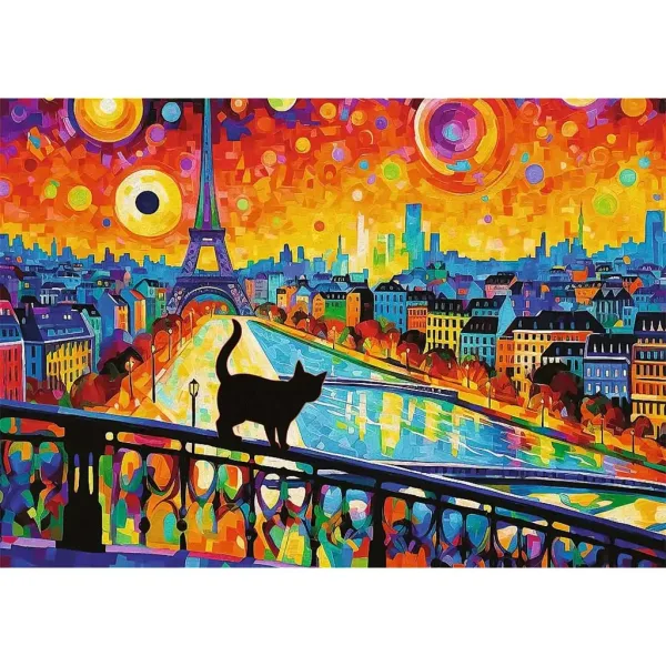 Un gatto a Parigi puzzle da 1000 pezzi HQ - Trefl immagine 2