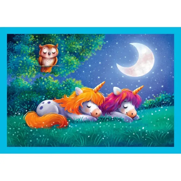 Un giorno con gli unicorni 4 in 1 puzzle - Clementoni immagine 2
