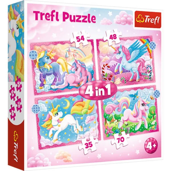 Unicorni e magia 4 in 1 puzzle - Trefl immagine 1