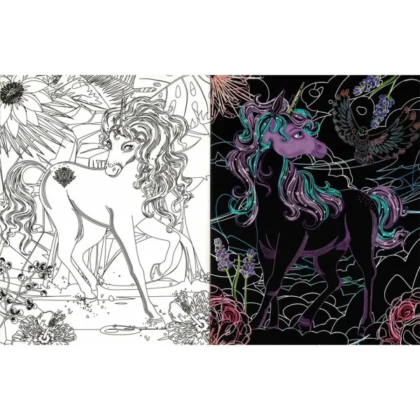 Unicorni nascosti 3 - Album da colorare con pagine da grattare e colorare immagine 2