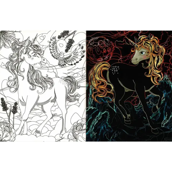 Unicorni nascosti 3 - Album da colorare con pagine da grattare e colorare immagine 3