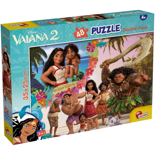 Vaiana 2 2 in 1 puzzle da 48 pezzi e album da colorare 35x25cm - Lisciani immagine 1
