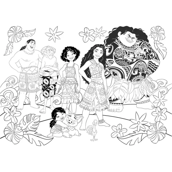 Vaiana 2 2 in 1 puzzle da 48 pezzi e album da colorare 35x25cm - Lisciani immagine 3