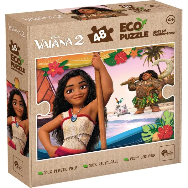 Vaiana 2 avventure sul mare 2 in 1 puzzle Eco mini da 48 pezzi e album da colorare 35x25cm - Lisciani immagine 1