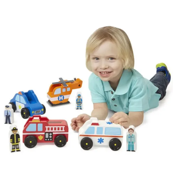 Veicoli e figure di emergenza in legno - Melissa & Doug immagine 3