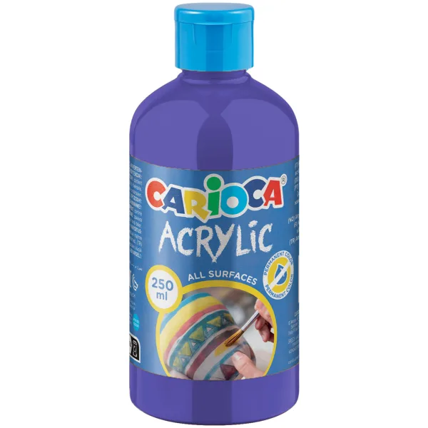 Vernice acrilica colore viola 250 ml - Carioca immagine 1