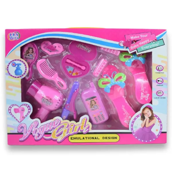 Vouge Girl: set di bellezza in 10 pezzi con scarpe, telefono e accessori per parrucchiere immagine 6
