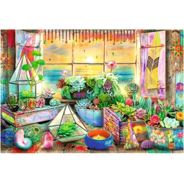 Wood Craft: Casa vacanze sulla spiaggia puzzle in legno 500+1 pezzi - Trefl immagine 2