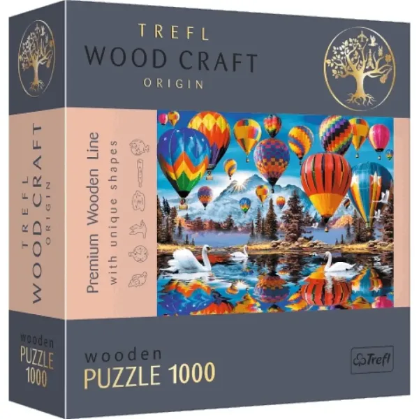 Wood Craft: Mongolfiere colorate puzzle in legno premium 1000 pezzi - Trefl immagine 1