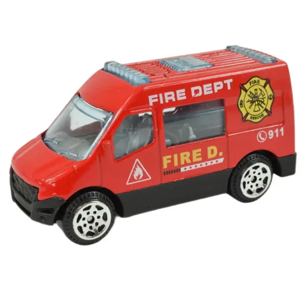 World of Trucks: Macchinina dei pompieri in diverse varianti 7cm immagine 3