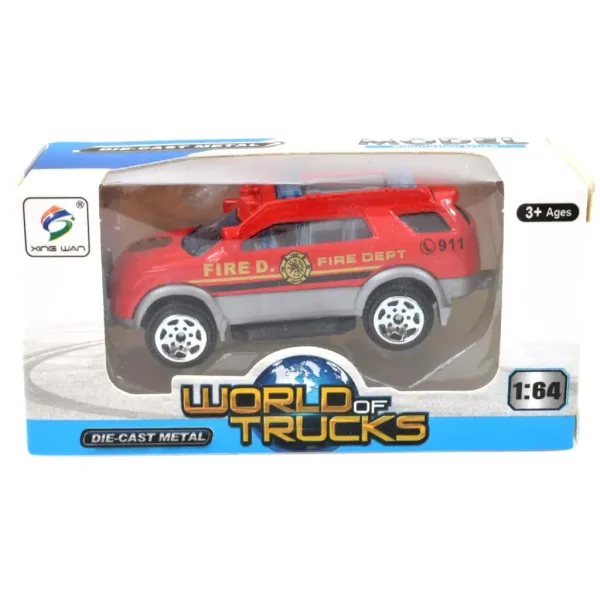 World of Trucks: Macchinina dei pompieri in diverse varianti 7cm immagine 6